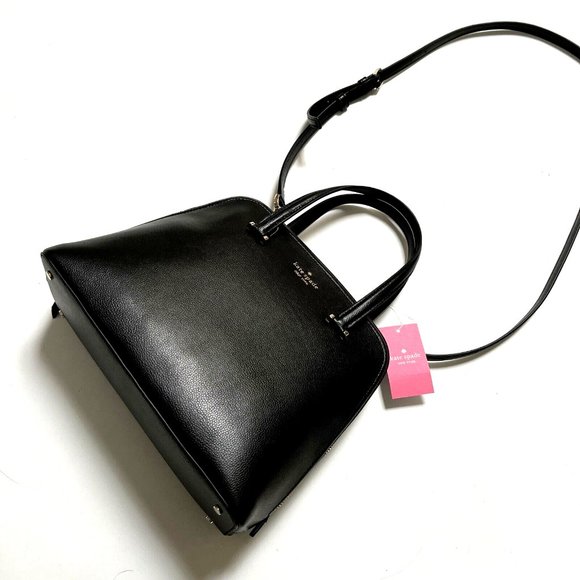 NWT $360 Kate Spade Patterson Drive Medium Dome Satchel Bag Black Leather Gold - Picture 3 of 13